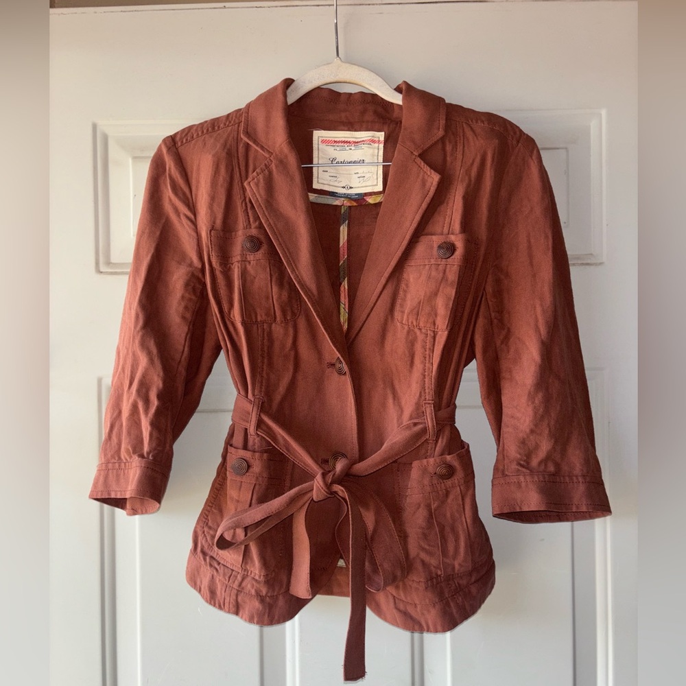 Cartonnier Anthropologie silk blend jacket size 4